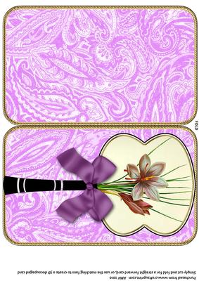 Crocus Oriental Hand Fan Card
