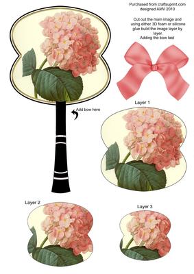 Hydreanga Oriental Hand Fan Topper Step by Step