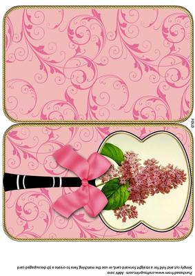 Lilac Oriental Hand Fan Card