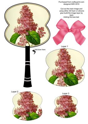 Lilac Oriental Hand Fan Topper Step by Step
