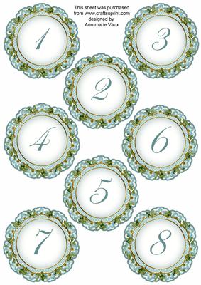 Dteal Fmk Dotty Doily Numbers 1 to 8 Topper Sheet