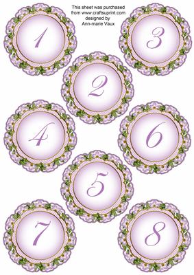 Lilac Fmk Dotty Doily Numbers 1 to 8 Topper Sheet
