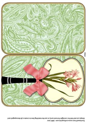 Mini Gladdioli Oriental Hand Fan Card