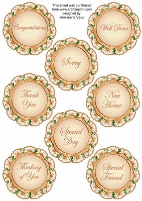 Peach Magnolia Doily General Mix Sentiment Sheet