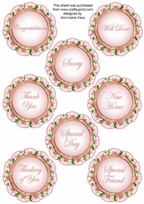 Pink Magnolia Doily General Mix Sentiment Sheet