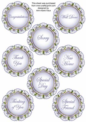 Blue Magnolia Doily General Mix Sentiment Sheet
