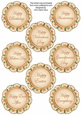 Peach Magnolia Doily Happy Everything Mix Sentiment Sheet