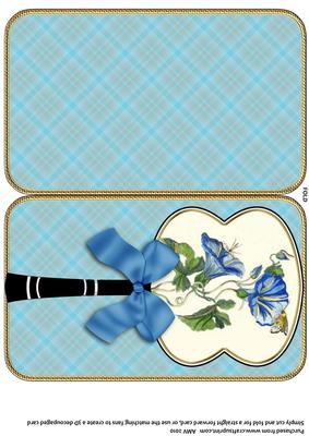 Morning Glory Oriental Hand Fan Card