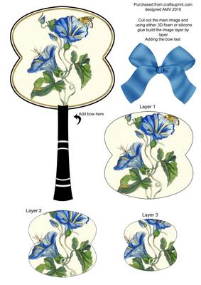 Morning Glory Oriental Hand Fan Toppers Step by Step