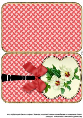 White Hibiscus Oriental Hand Fan Card
