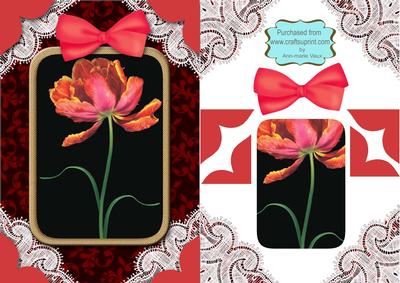 Black Tulip A5 Decoupage Card Front Step by Step