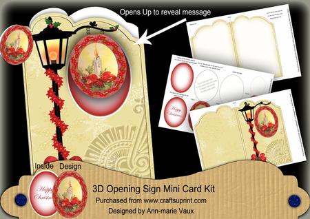 Single Red Candle 3D Opening Sign Card Mini Kit