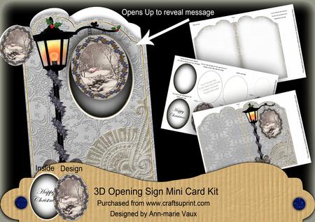 Winter Walk 3D Opening Sign Card Mini Kit
