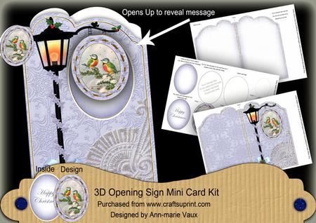 Blue Tits 3D Opening Sign Card Mini Kit