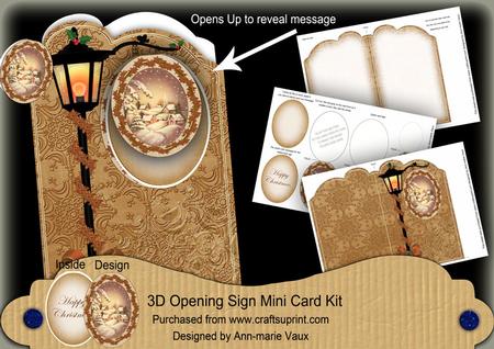 Snowy Village 3D Opening Sign Card Mini Kit