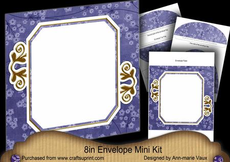 Blue Wildflowers Emerald 8in Envelope Mini Kit