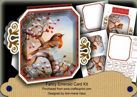 Red Robin Fancy Emerald Decoupage Card Mini Kit