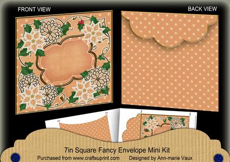 Borange Poinsettia Christmas 7in Fancy Envelope Mini Kit