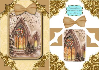 Christmas Church Window A5 Card Front Step by Step