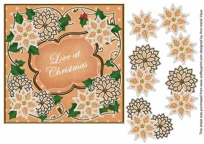Borange Poinsettia Love at Christmas 7in Fancy Modern Topper