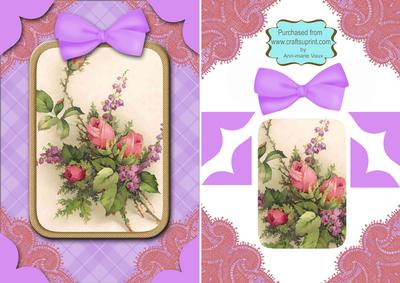 Rose Bouquet A5 Decoupage Card Front Step by Step