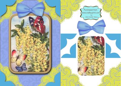 Butterfly Willow A5 Decoupage Card Front Step by Step