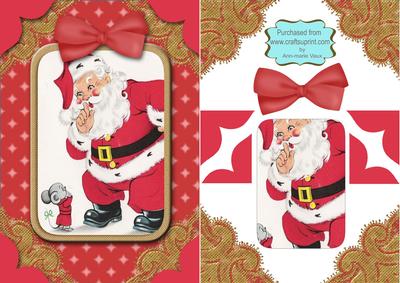 Cute Santa A5 Decoupage Card Front Step by Step