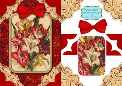 Mixed Lillies A5 Decoupage Card Front Step by Step