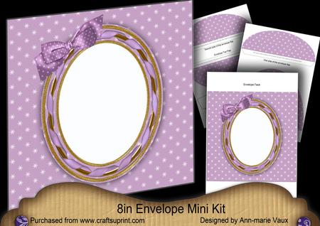 Lilac Snowscene Modern Special Large Oval Envelope Mini Kit
