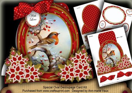 Red Robin Modern Special Large Oval Card Mini Kit