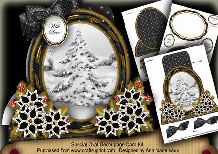 Snow Tree Modern Special Large Oval Card Mini Kit