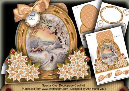 Winter Sunset Modern Special Large Oval Card Mini Kit