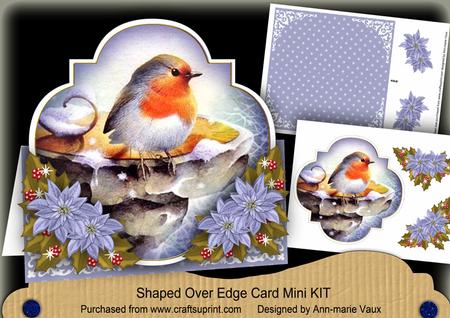 Blue Robin Shaped Over 3D Mini Card Kit