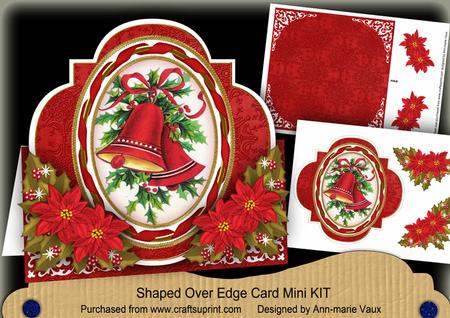 Red Bells Shaped Over 3D Mini Card Kit