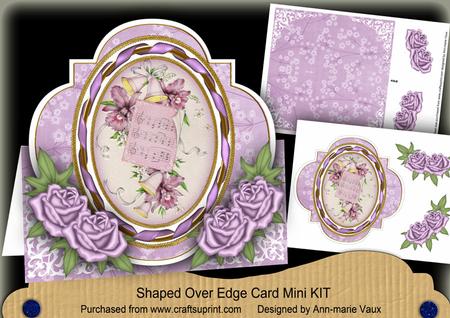 Orchid Music Shaped Over 3D Mini Card Kit