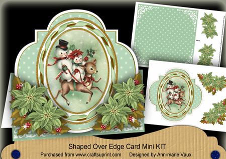 Reindeer Trio Fancy Shaped Over 3D Mini Card Kit