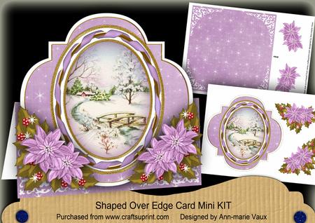 Lilac Snowscene Fancy Shaped Over 3D Mini Card Kit