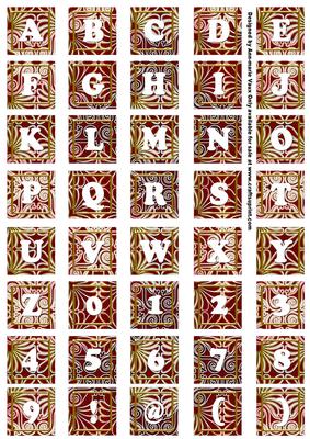 Sunrise Metallic Fleur Alphabet Tile Embellishment Sheet