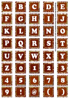 Sunrise Mix Metallic Fleur Alphabet Tile Embellishment Sheet