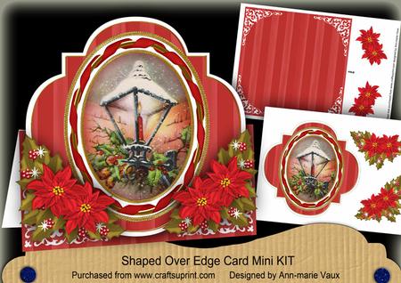 Red Lantern Fancy Shaped Over 3D Mini Card Kit