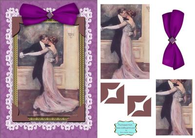 Strictly Dancing Couple A5 Lace Card Front Step by Step