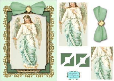 The Angel A5 Lace Card Front Step by Step