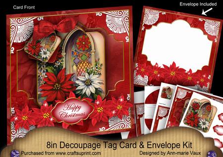 Poinsettia Window Special 8in Tag N' Envelope Kit