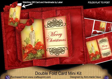 Red Candle Double Fold 3D Card Mini Kit