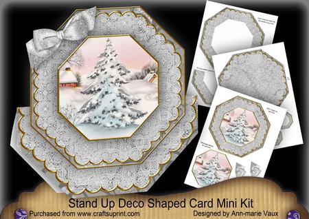 Snow Tree Deco Stand-up Large Card Mini Kit