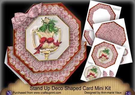 Christmas Lovebirds Deco Stand-up Large Card Mini Kit