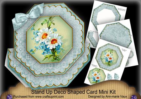 Teal Daisies Deco Stand-up Large Card Mini Kit