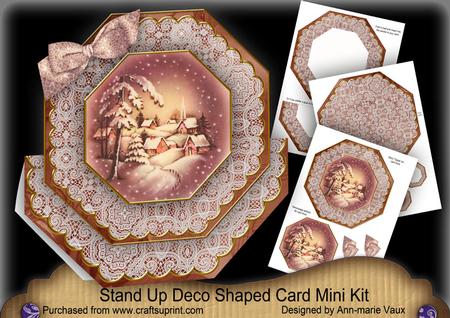 Snowy Village Deco Stand-up Large Card Mini Kit