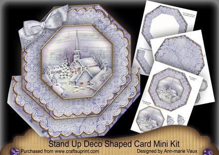 Blue Church Deco Stand-up Large Card Mini Kit