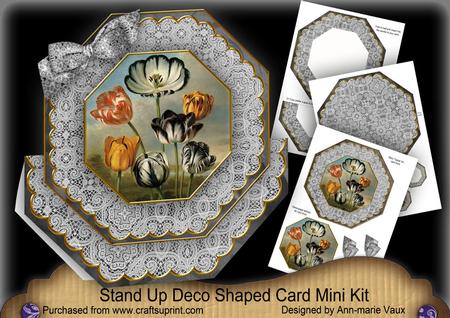 Black Tulips Deco Stand-up Large Card Mini Kit